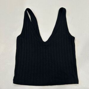Abercrombie & Fitch Black Ribbed V-Neck Tank Top Women’s XS